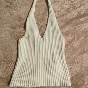 FOREVER 21 WHITE HALTER TOP